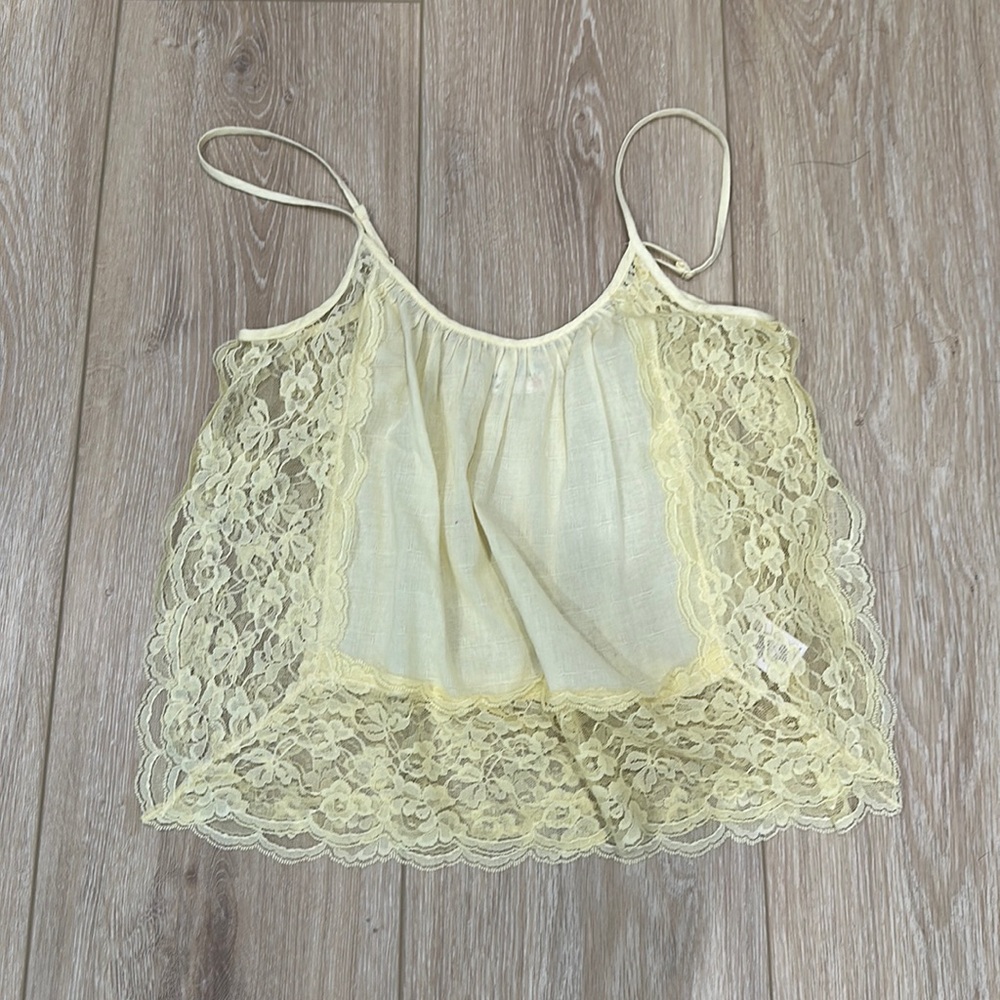 Free People yellow lace cami top